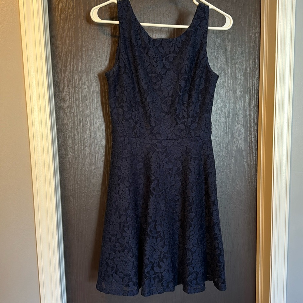 SPEECHLESS Navy Blue Lace Dress